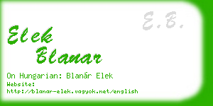 elek blanar business card